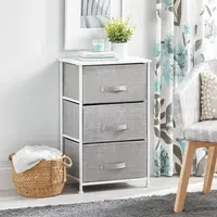 Steel Top and Frame Storage Dresser Tower   Fabric Drawers for Bedroom, Living Room, or Bathroom - Holds Clothes, Accessories 1