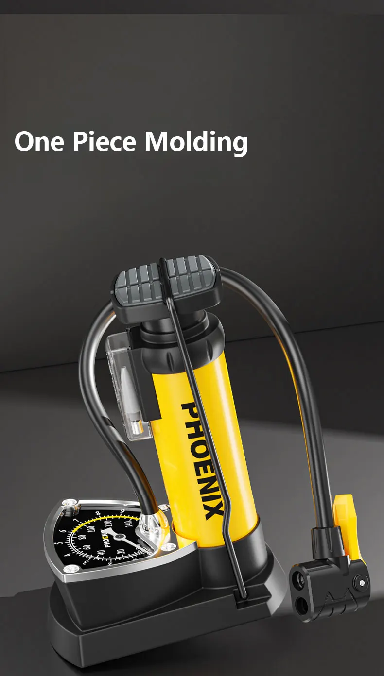 XUNTING Doppelzylinder MTB Hochdruck 150 PSI Tragbare Fahrradpumpe, manuelle Luftpumpe für Reifen Leichtes Fahrradzubehör – Detail 5