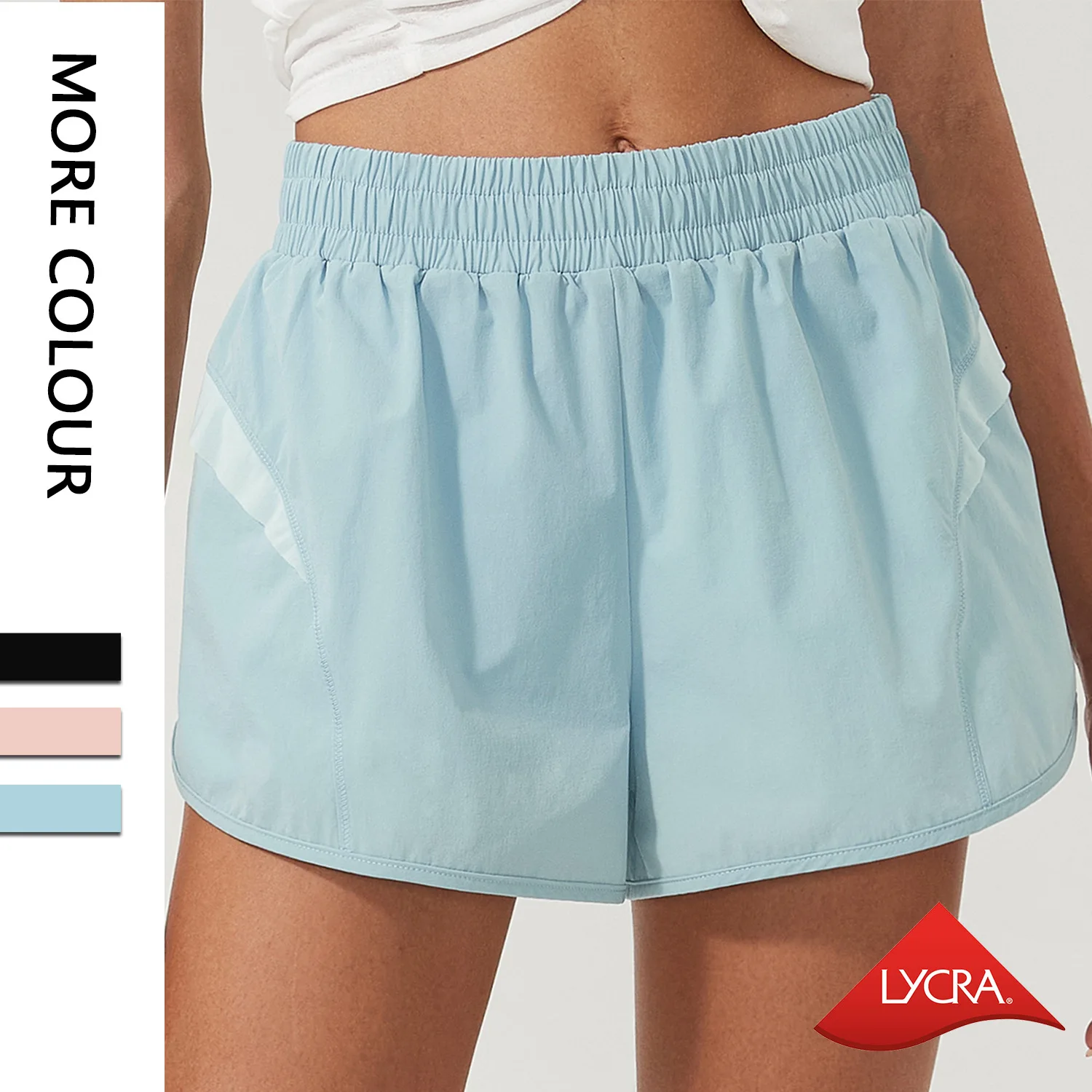 

Maxdutti 2023 New Summer Fashion Ladies Casual Sports Shorts Loose Running Shorts Anti-Fade Yoga Fitness Fake Two Piece Bermuda