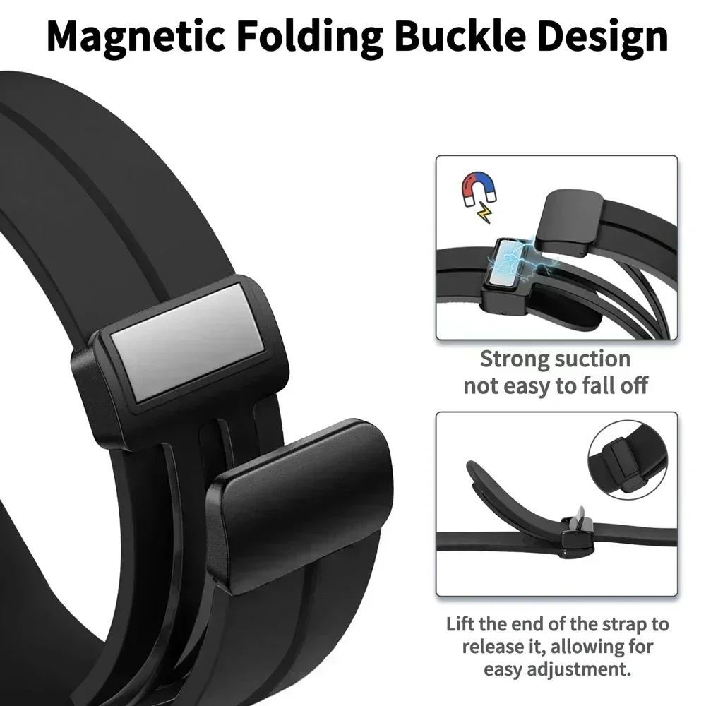 Magnetic Silicone Strap, 22mm - Universal Fit