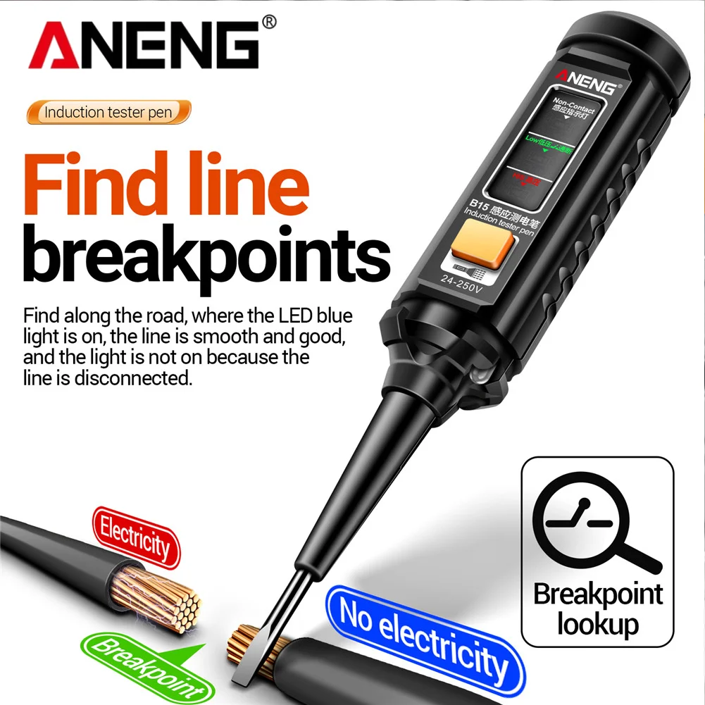 Circuit Test Pen ANENG B15 Induction Teste Pen Highlight Color Light Professional AC Voltage Detection Electrician Screwdriver Testing Tools