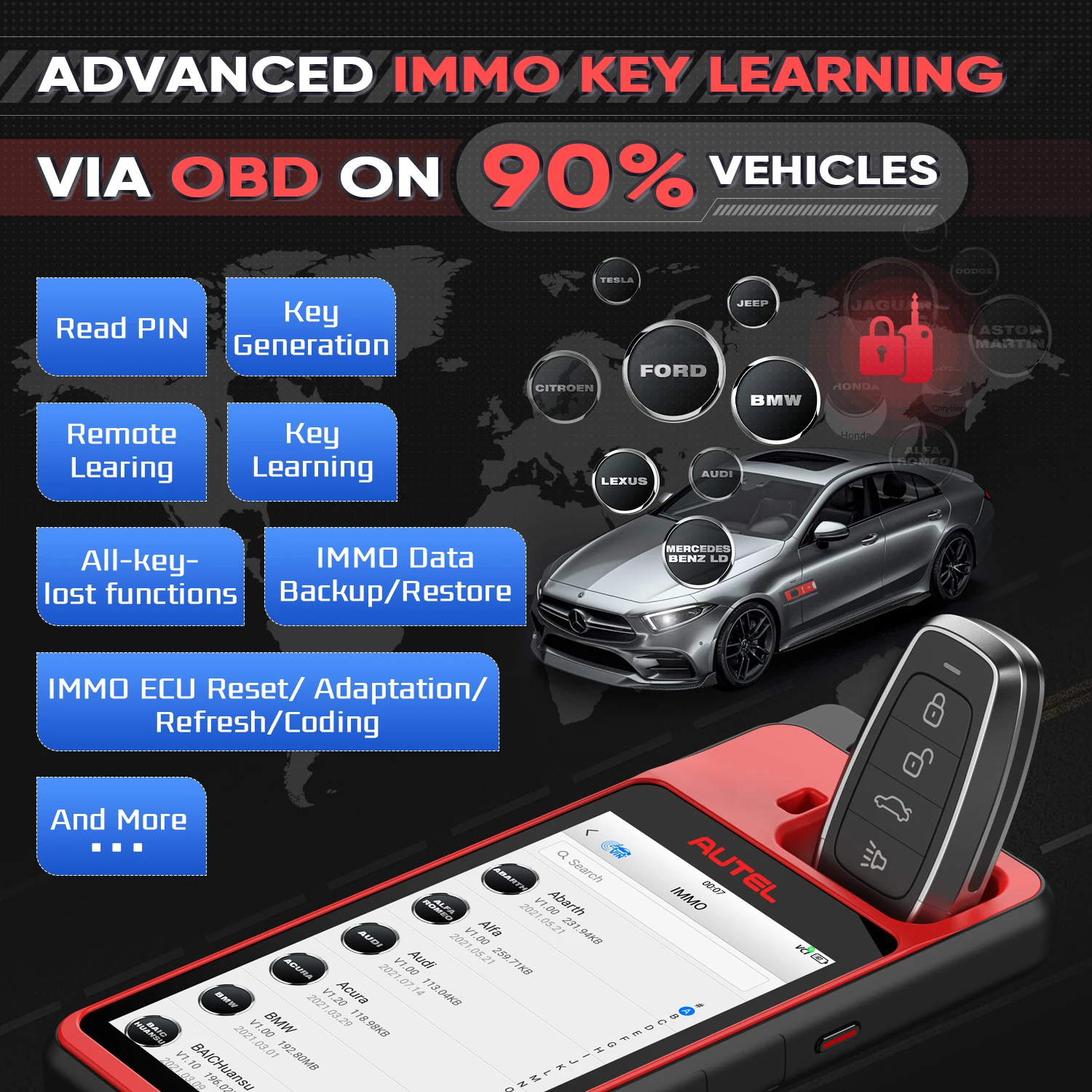 Autel MaxiIM KM100 Universal Key Generator Kit Lifetime Free Update Online PK MaxiIM IM508 IM608 37+ Models AutoVIN automotive diagnostic scanner