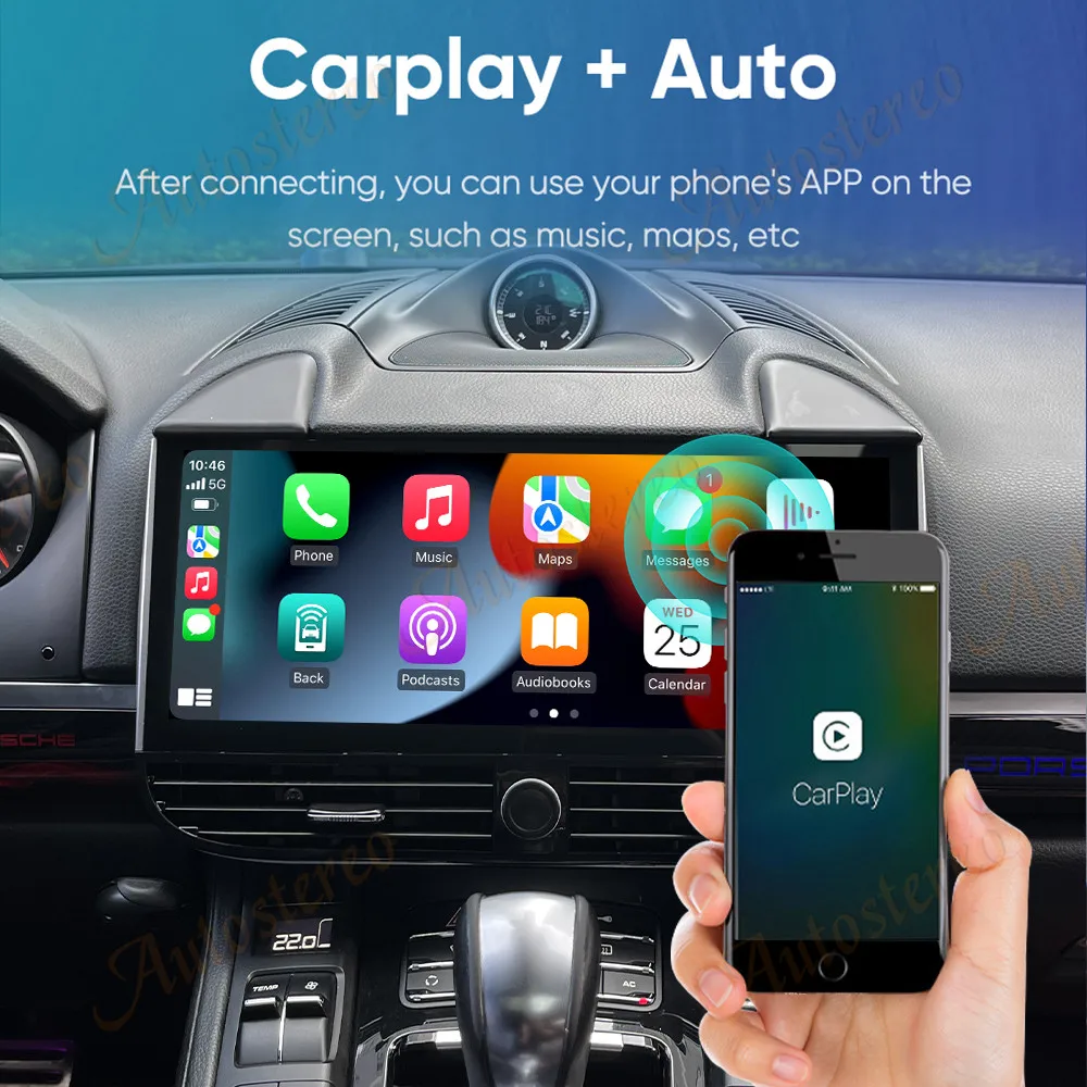 Auto Stereo Carplay Android 13 For Porsche Cayenne 2010-2017 Car GPS Navigation