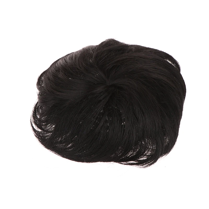 남성용 짧은 합성 섬유 가발 헤어 패치 패션 탑 헤어 블록 커버 백발 가발 지중해형 탈모 대머리 커버