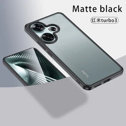 Crystal Clear Hard PC Shockproof Camera Protection Case for Redmi Turbo 3 (Semitransparent back)