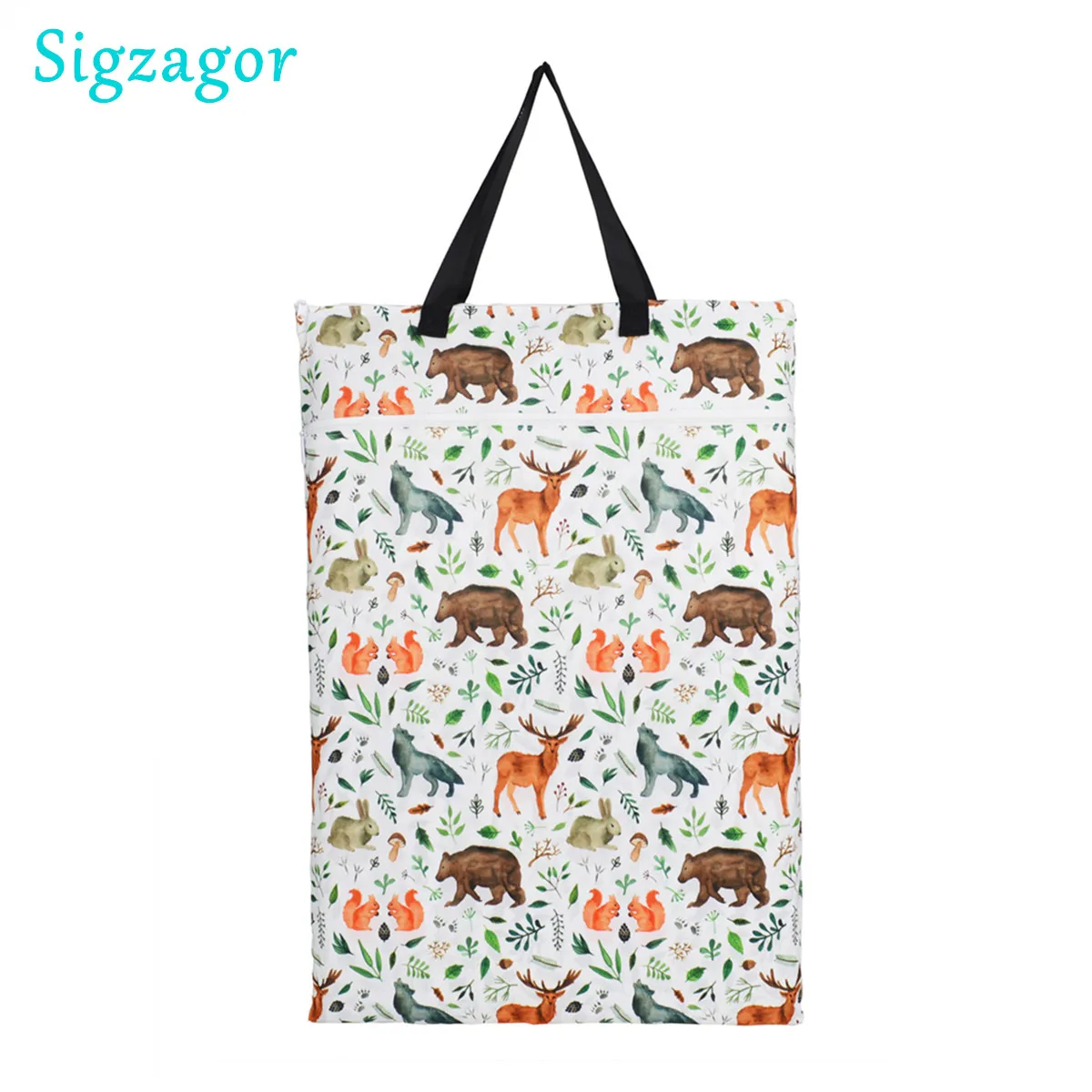 1 Large Hanging Pail Bag for Cloth Diaper Inserts Nappy Laundry With Two Zippered Reusable diaper bag diaper pouch