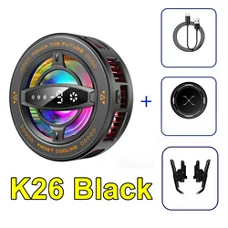 Universal Portable Magnetic Phone Cooler with RGB Lights and Digital Display for Enhanced Gaming Experience (K26 Black)