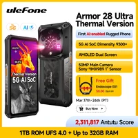 Ulefone Armor 28 Ultra Thermal Imaging 5G AI Rugged Phone 1TB ROM+32GB RAM Smartphone Android AMOLED 6.67" Dimensity 9300+ 120W 1