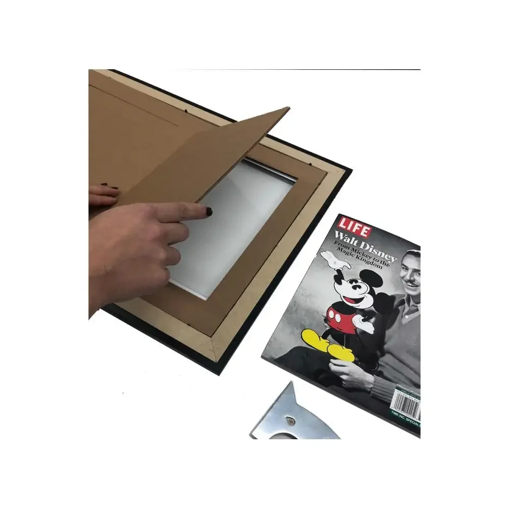 Modern Double Magazine Frame 8.25x11-inch Wall Mount Glass Black/White Mat Satisfaction Guaranteed 3