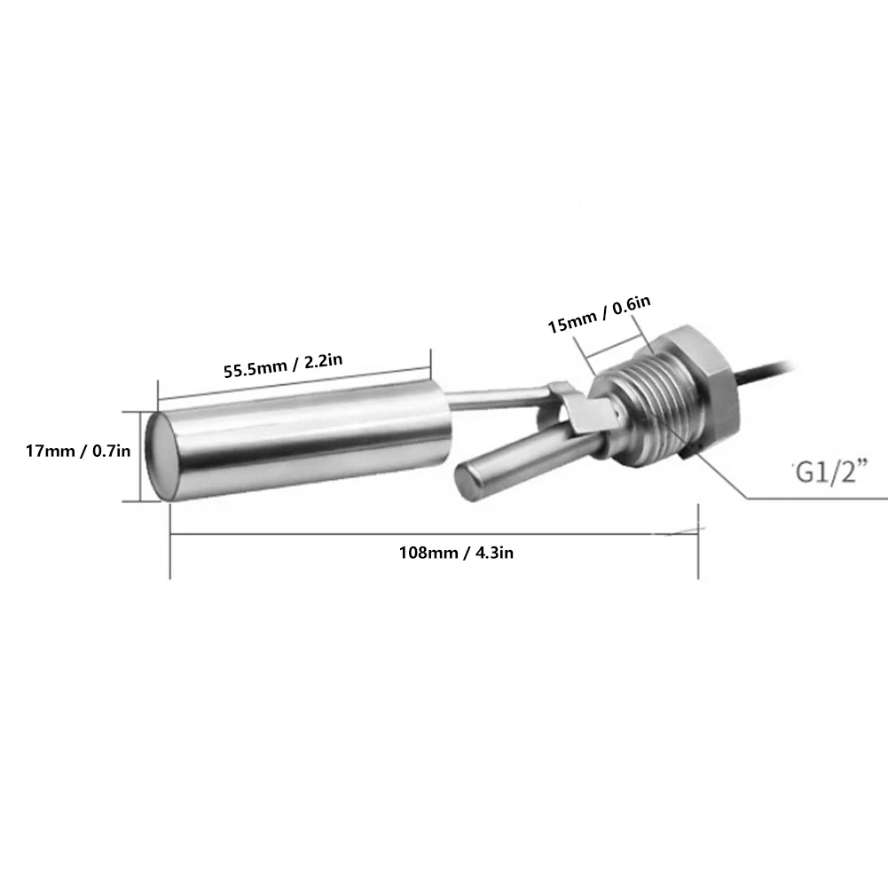 Duckbill Switch Duckbill Switch 304 Stainless Steel Water Liquid Level Sensor G1/2" DC0-220V Liquid Level Controller