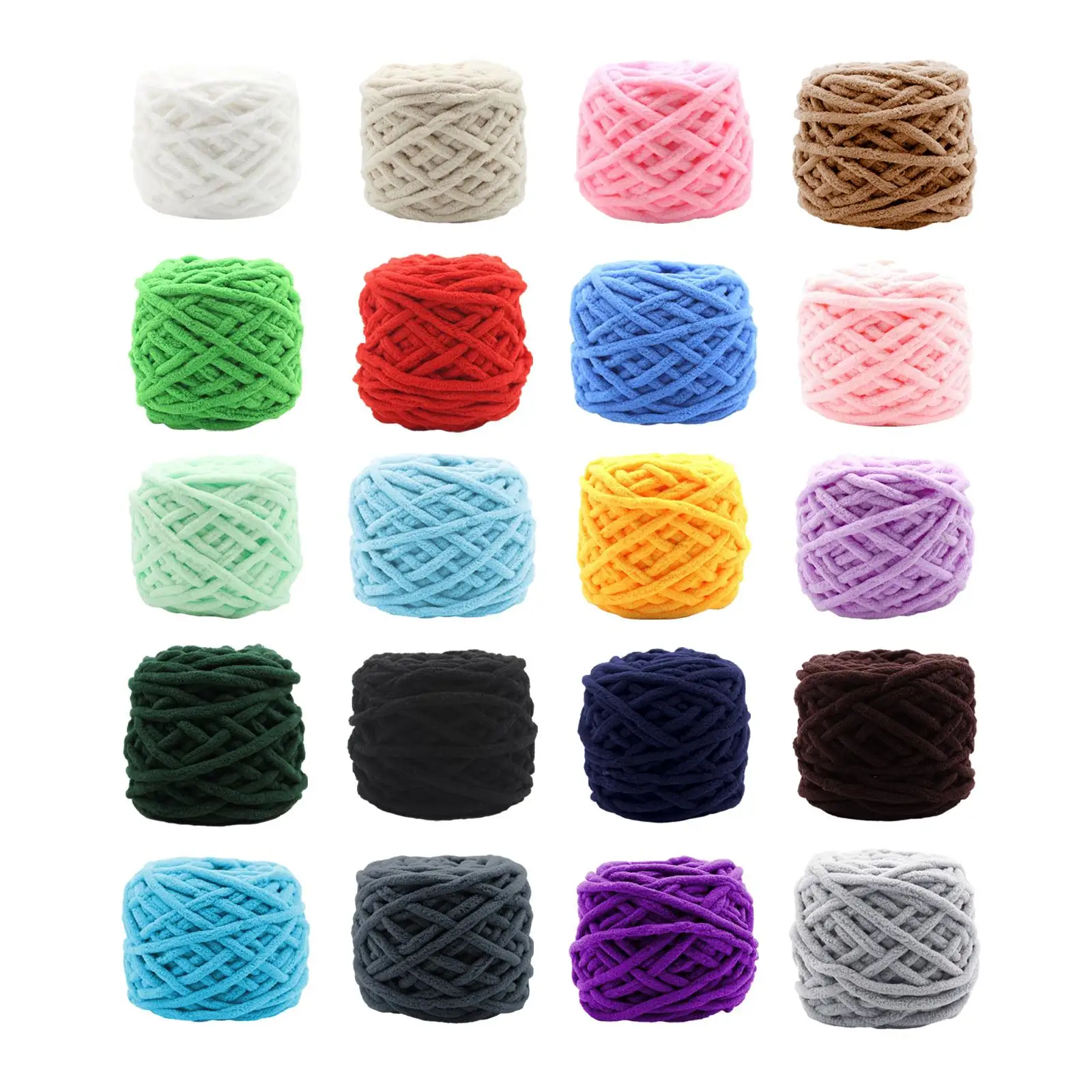 Chunky Wool Yarn Jumbo Tubular Yarn Crochet Cloth Summer Hand Knit Yarn Weight Yarn Bulky Yarn for Knitted Blanket Weaving Sweater Pet Bed Light Gray