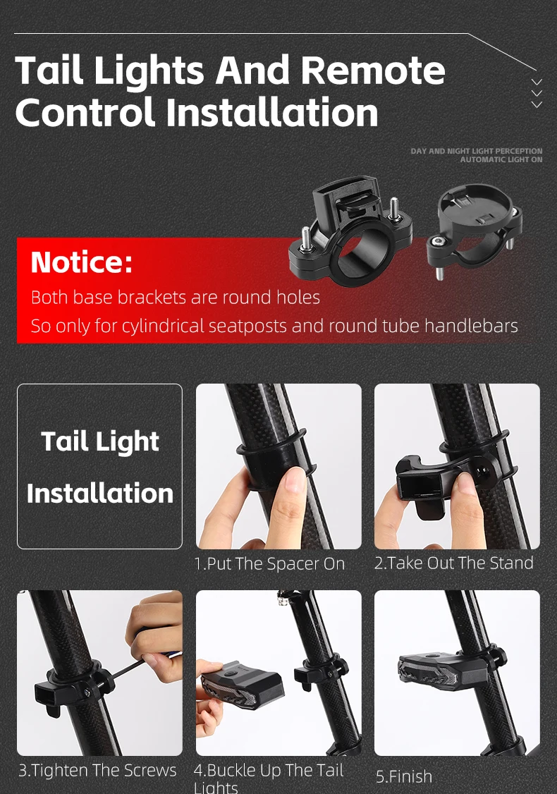 WEST BIKING Smart Alarm Taillight Remote Steering Tail Light IP65 Waterproof Type-C Charging Bike Taillight Alarm Bicycle Light