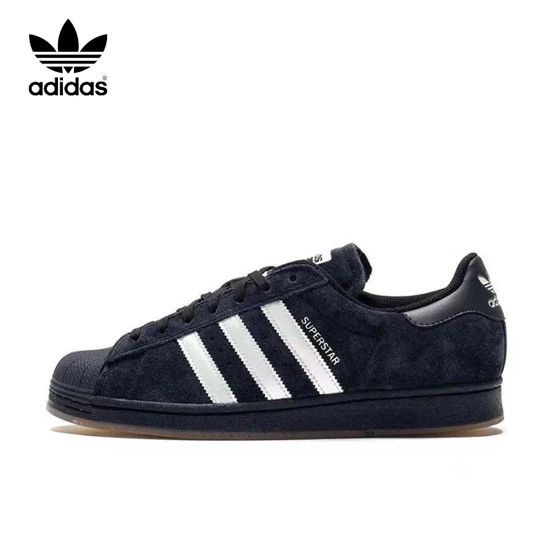 thumbnail image 1 of Zapatillas de tabla de caña baja, transpirables, resistentes al desgaste y cómodas con punta redonda Adidas Origins SUPERSTAR para hombre y mujer en color negro, 1 of 4