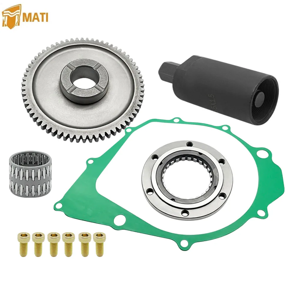 

Starter Starting Clutch One Way Gear Bearing Gasket Flywheel Puller Kit for Yamaha Warrior 350 Raptor 350 Big Bear 350 Kodiak 40