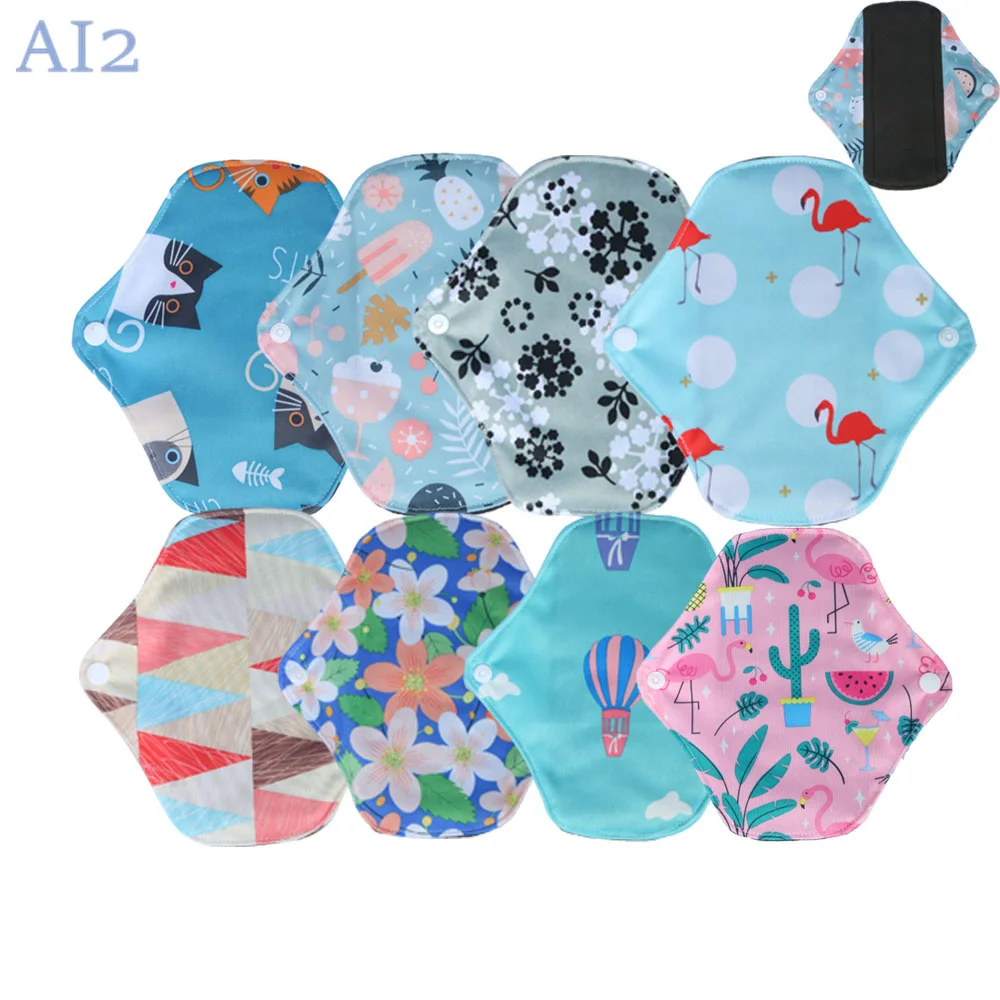 3PCS Gray Polar Fleece Washable Sanitary Pad 18*18cm Waterproof Breathable Menstrual Pad Women Reusable Day Mini Pantyliner