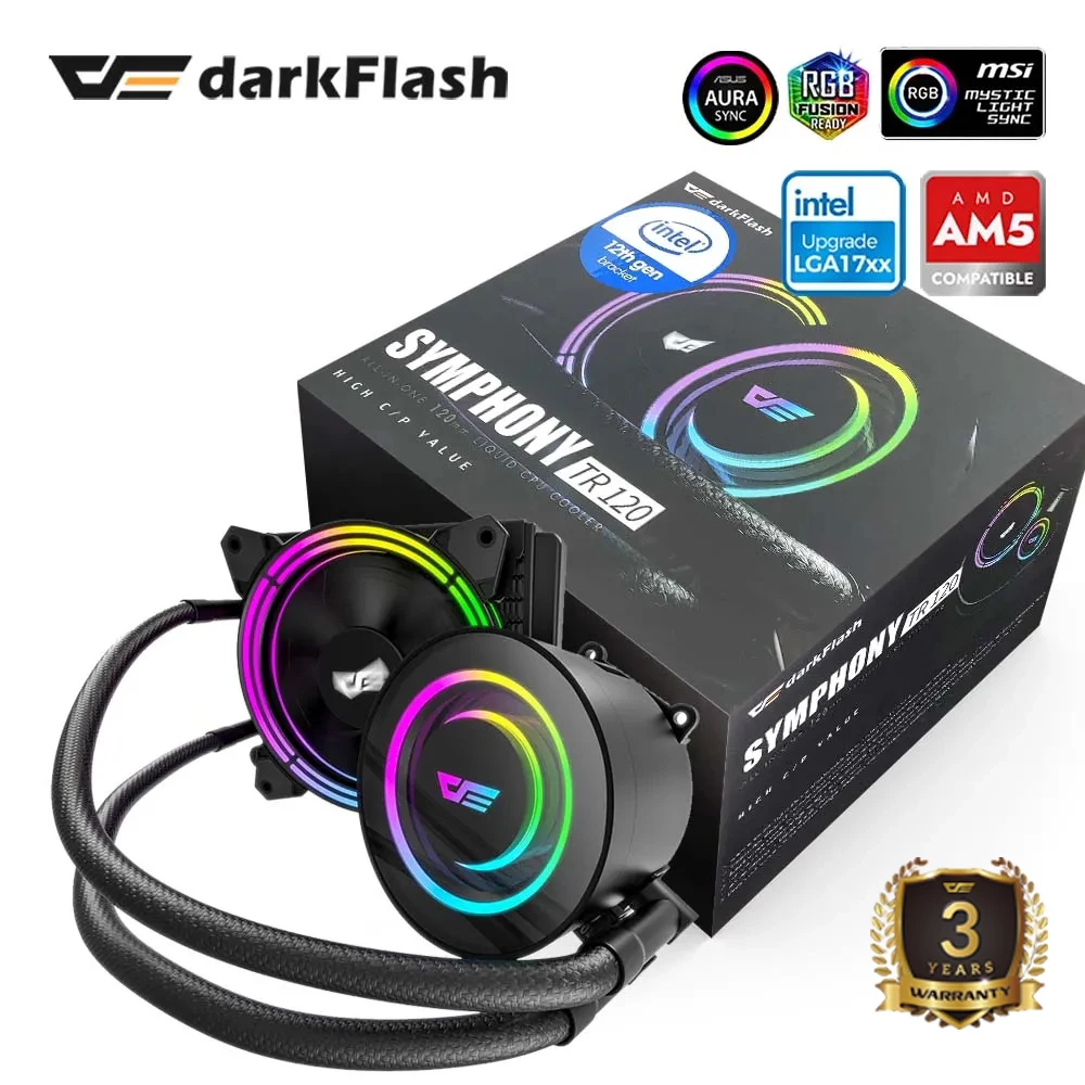 

darkflash 120mm Liquid Cpu Water Cooler 4 Pin PWM 3 Pin 5V Sync Infinity Space Pump Cpu Cooler for Intel 1700X/115X/20XX AMD