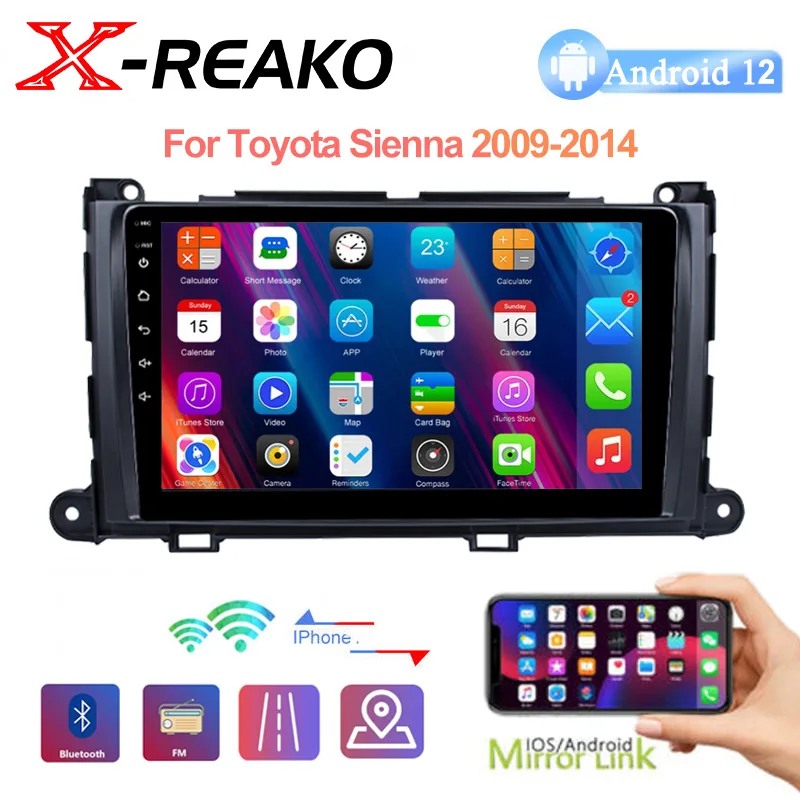 

X-REAKO QLED DSP 6G + 128G Android 12 для TOYOTA SIENNA 2011-2014 автомобильное радио мультимедийный видеоплеер GPS навигатор стерео Carplay