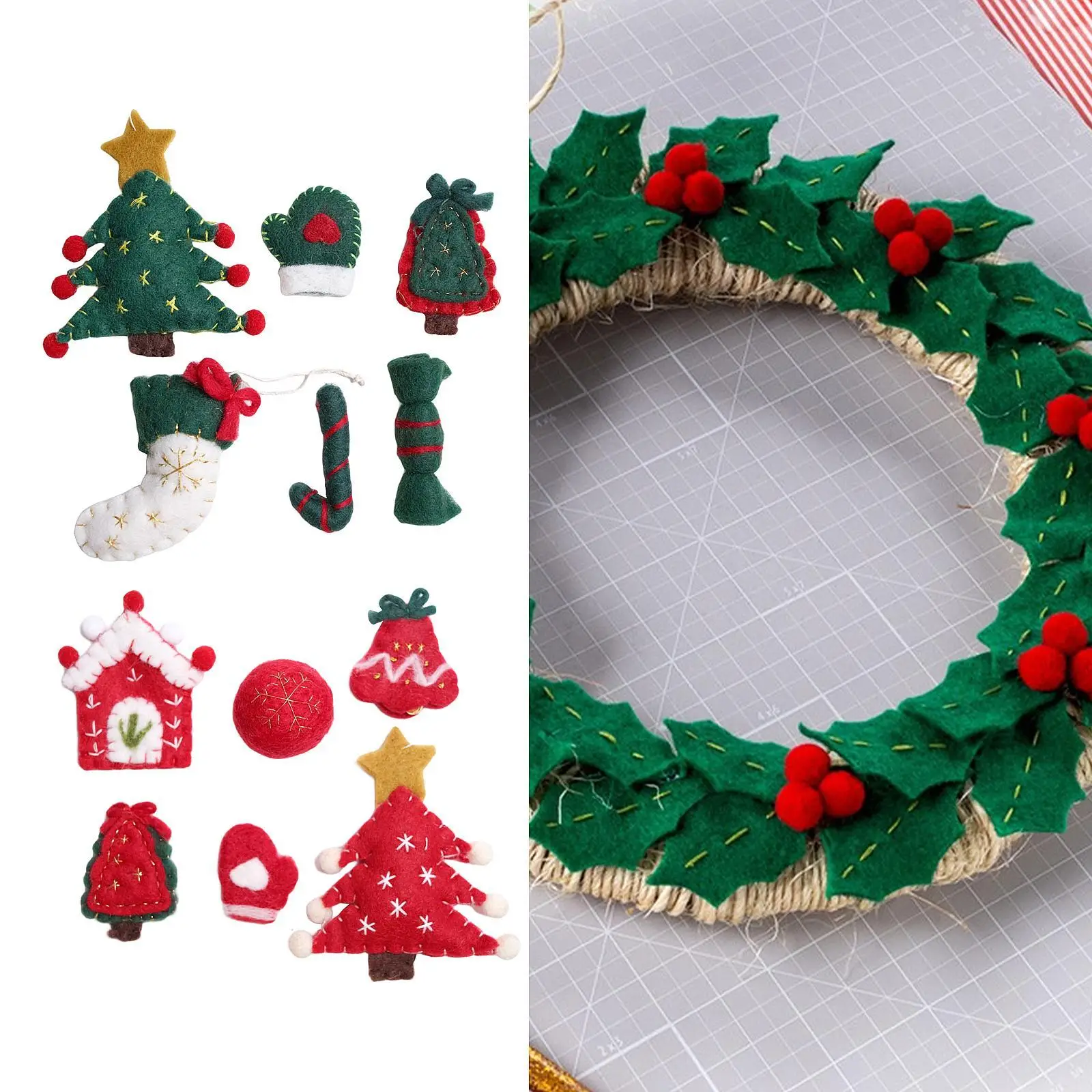Handmade Felt Christmas Ornaments Christmas Craft Kits for Home Office Sewing Craft Make Your Own Ornament Felt Ornament Kit Handmade Felt Christmas Ornaments Christmas Craft Kits for Home Office Sewing Craft Make Your Own Ornament Felt Ornament Kit
