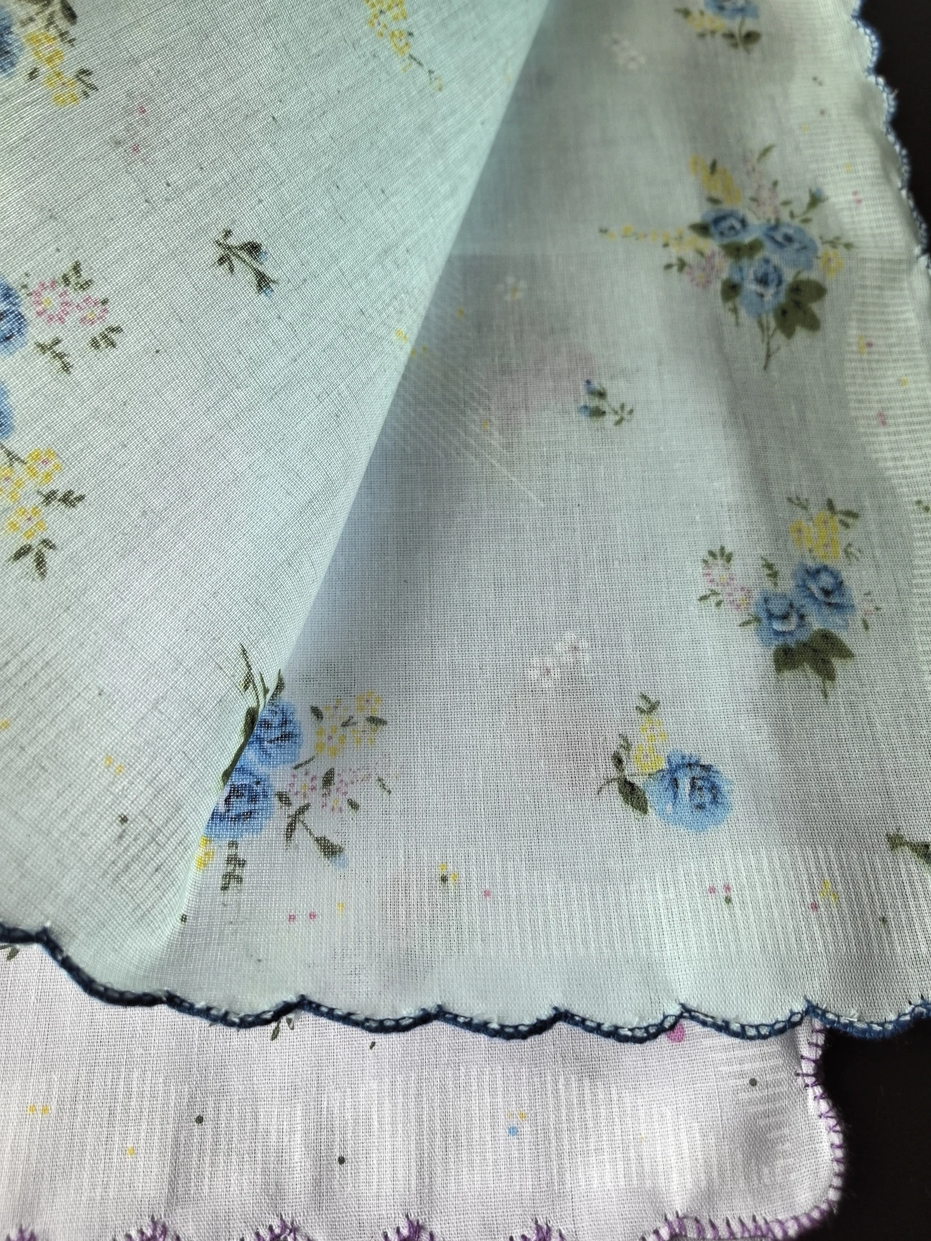Dünnes Baumwoll-Taschentuch für Damen, bedrucktes Taschentuch, Retro, 3 Stück, 11,6 Zoll – Detail 4