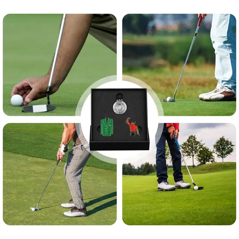 Golf Ball Mark Alloy Multicolor Tiger Green Jacket Marker Woods Mark Golf Ball Position Green Hat Clip Clip