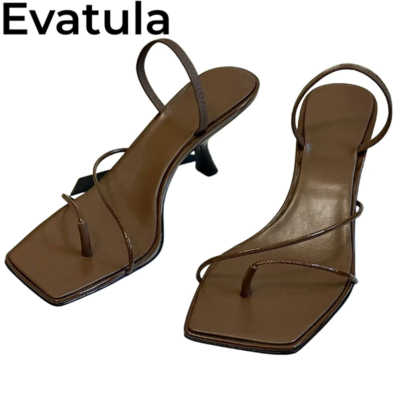2024-Summer-Narrow-Band-Genuine-Leather-Kitten-Heel-Sandals-Women