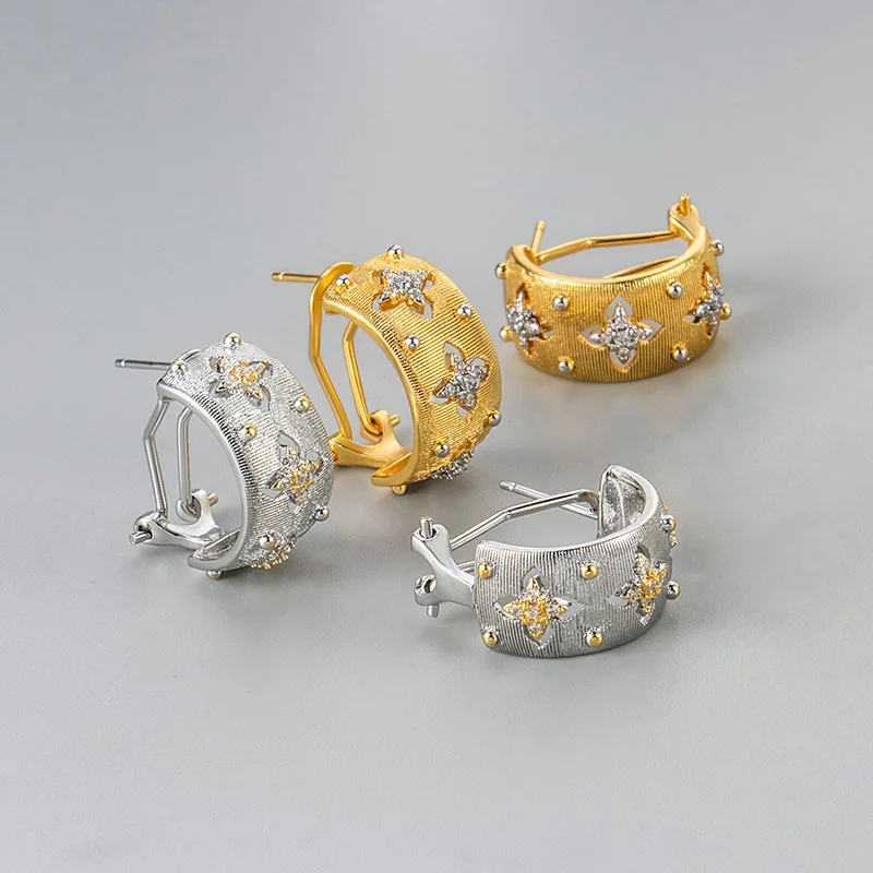 OKLA-pendientes adornados con circonita recortada Vintage francesa para mujer, joyería elegante y encantadora, accesorio para regalo de boda y novia