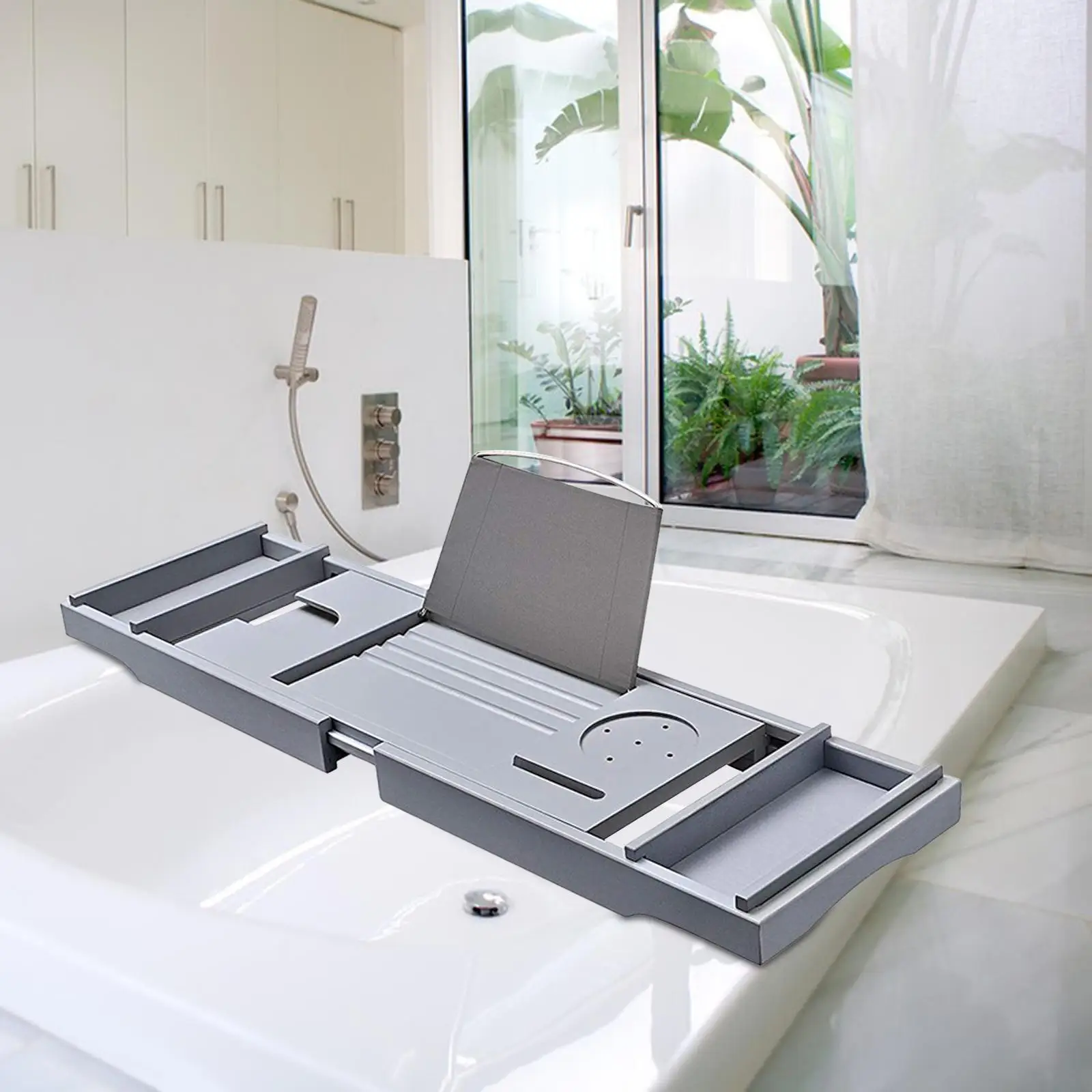 Luxury Bath Organizer Rack Drinks Tray Phone Bath Tub Holder Non Slip Phone Holder Rack for Small Tubs Salon Bathtub