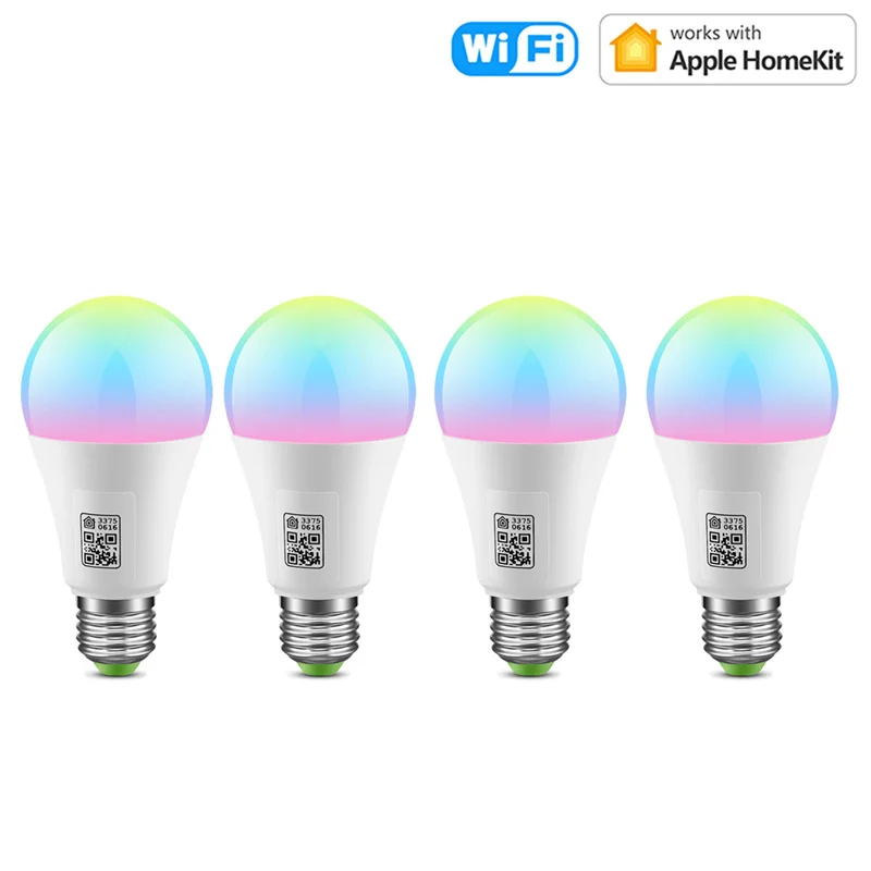 Homekit Smart Led Light bulb E27 RGBW Light Lamp Smart Home Siri Voice Remote Control Compatible With Alexa Google Home 