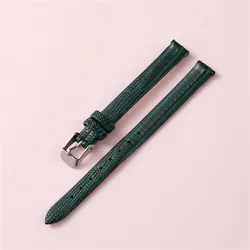 Elegant Alligator Pattern Ultra - Thin Watch Strap - Women's Soft Bracelet Watchband - 8mm (Green)
