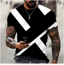 Colorful 3d graffiti printing men's T-shirt fashion tops 2021 summer casual breathable retro style cost-effective summer T-shirt