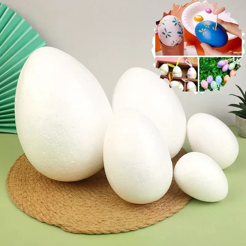 1/10 Stück Bemalbare Oster-Schaumstoffeier DIY Polystyrol Styropor Ostereier Kugel Frohe Ostern Party Deko für Zuhause DIY Kinder Geschenk