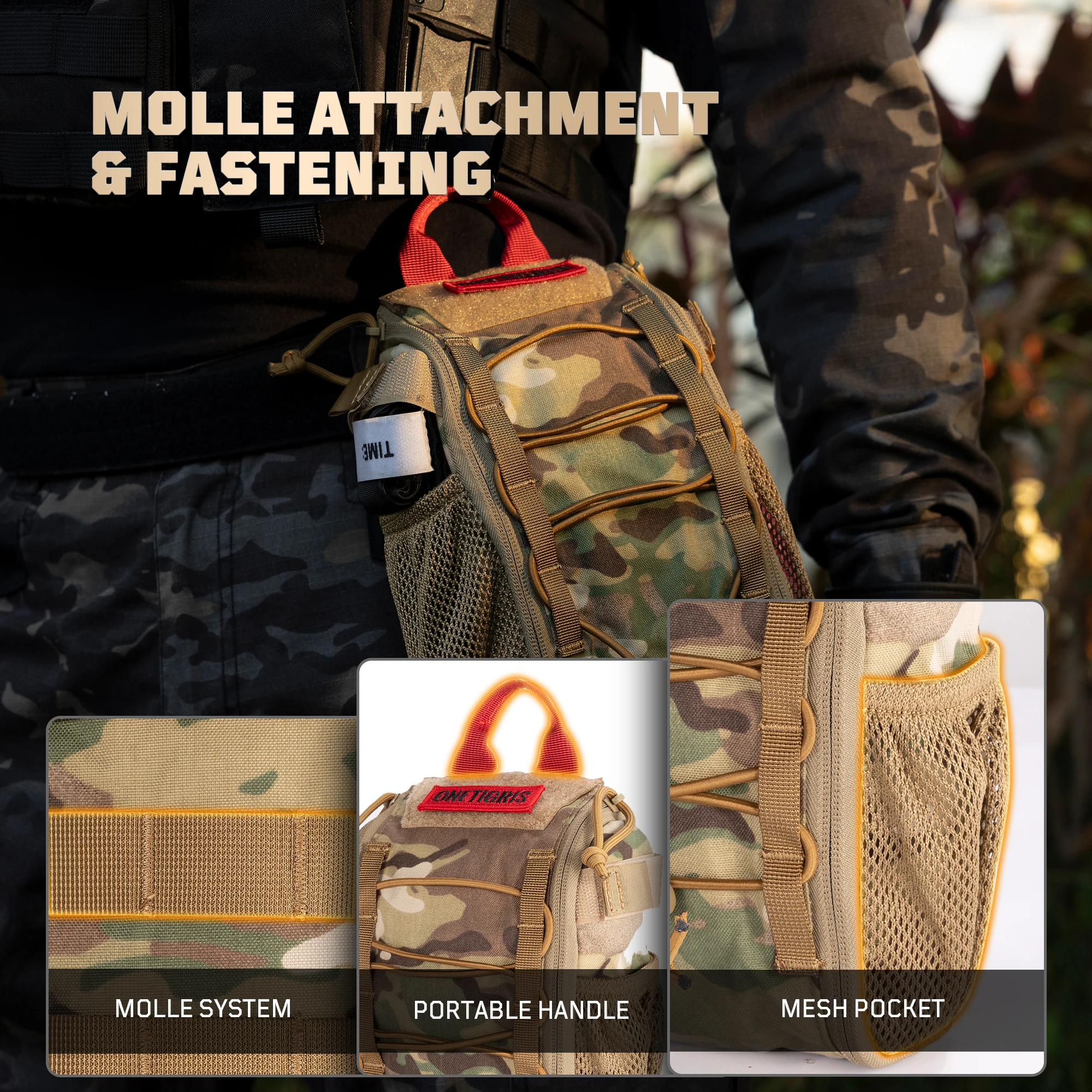 First Aid Pouch Outdoor Bag First Aid Kit ONETIGRIS IFAK Pouch Large Molle Pouch Empty Medical Trauma Kit Bag EMT MED Waist Bag