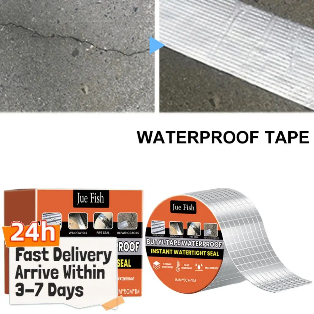 Butyl Tape Waterproof Aluminum Foil Tape Aluminum Foil Butyl Rubber Tape for RV Repair Window Boat and Pipe Sealing