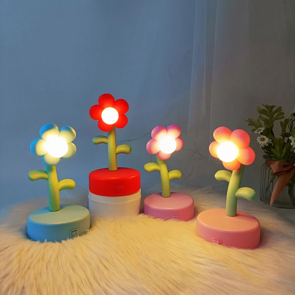 

With Soft Warm Light LED Night Light with Cloud Base Table Lamps Tabletop Decor Sun Flower Lamp for Children