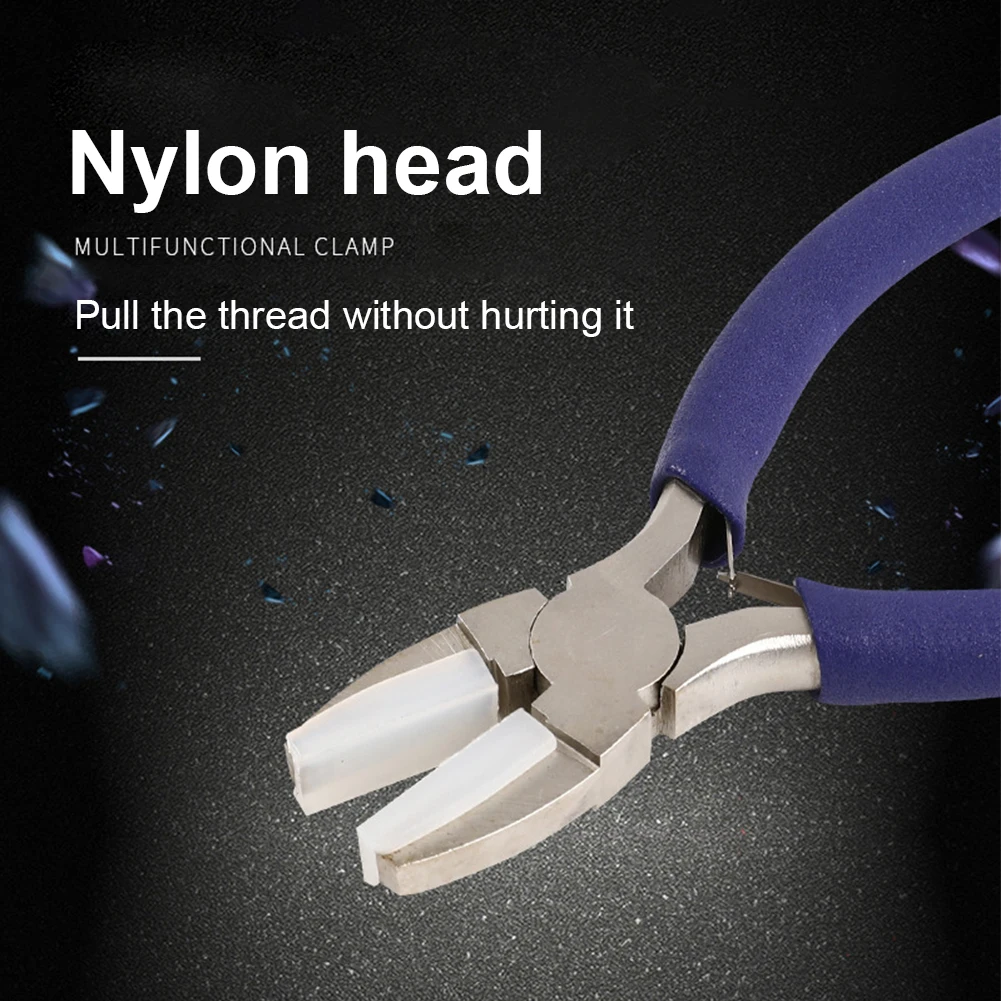 Flat Nose Shaping Wire Carbon Steel Jewelry Making Nylon Pliers Looping Blue