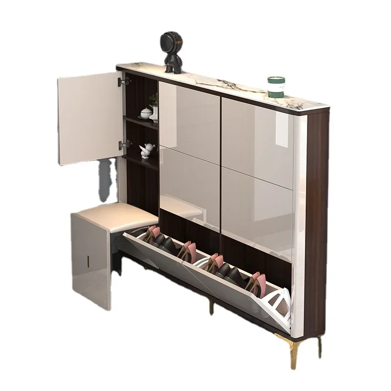 

Wyj Light Luxury Ultra-Thin Shoe Cabinet Tilting Home Doorway Stool Integrated