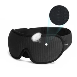 Ultra - Comfort 3D Contoured Sleep Mask - Breathable & Smooth Eye Shade for Relaxation and Travel (Black)