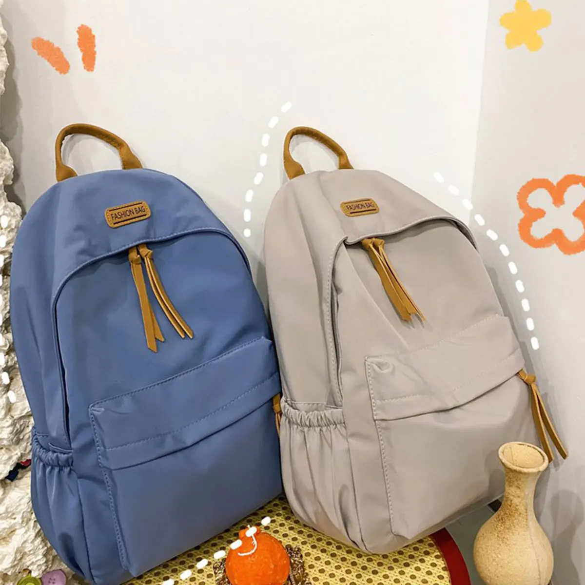 Kawaii 대용량 올매치 배낭, 간단한 보관 가방, 학교 사무용품, 귀여운 문구, 한국어 버전