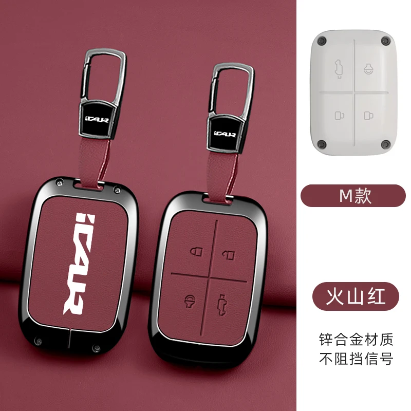 Chery ICAR Zinc Alloy Smart Keychain Case with Bluetooth Remote Control