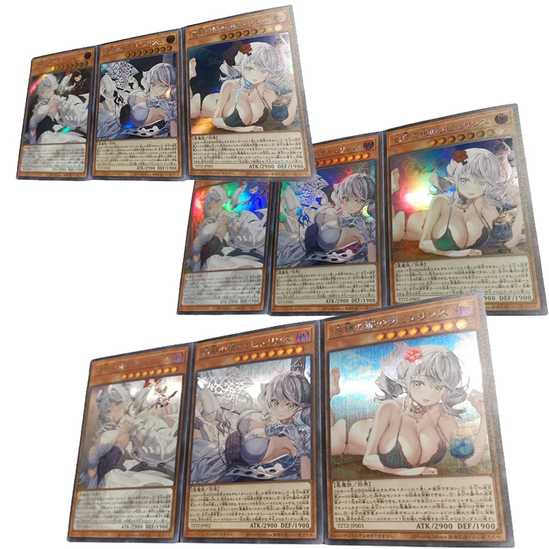 

3Pcs/set Diy Homemade Yu-Gi-Oh! Lady Labrynth of The Silver Castle Anime Character Bronzing Collection Flash Card Cartoon Toy