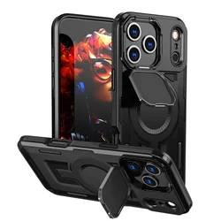 Magnetic Camera Protective Case with Kickstand and Impact Resistance - iPhone 17 18 Pro Max (Black)