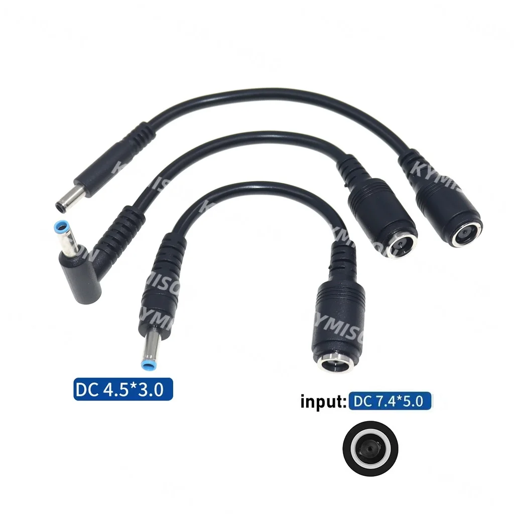 Buchse 7.4*5,0mm bis 4.5*3,0mm Stecker mit Pin Bule DC DC Ladegerät Adapter Konverter Anschluss für HP Ultra book Dell Laptop