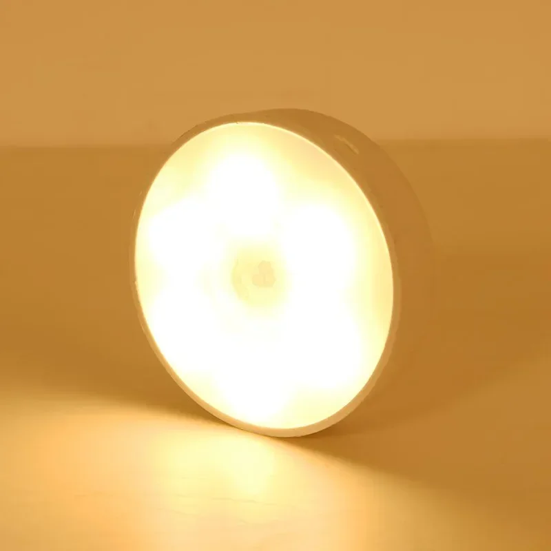 LED Motion Sensor Night Light Rechargeable Night Lamp Wireless Kitchen Bedroom Closet Light Wall-Mounted Body Induction Lamp