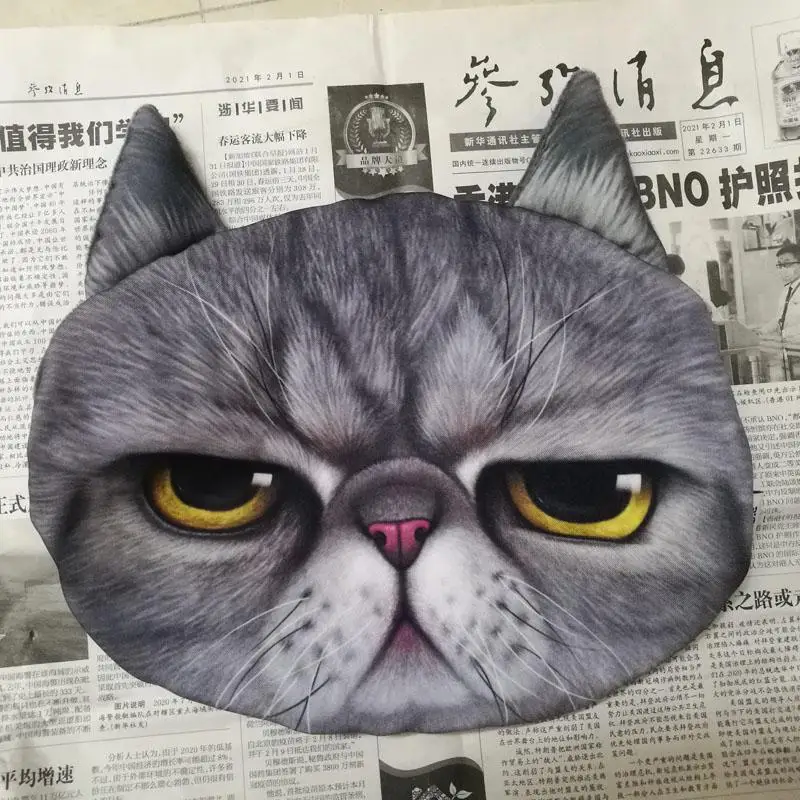 CHIZIYO 3D 프린트 동물 얼굴 자동차 머리 받침 베개, 목 자동차 안전 머리 받침 용품, 충전 없음, 멋진 사랑스러운 신제품