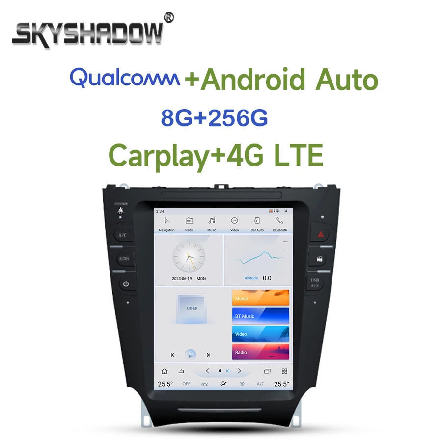 

Tesla Qualcomm Carplay Car DVD Player Android 11.0 8G+256G GPS Radio Wifi BT for LEXUS IS250 IS300 IS200 IS220 IS350 2005-2012