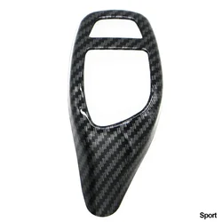 Carbon Fiber Texture Car Gear Shift Panel Frame and Knob Cover Trim (Sport)