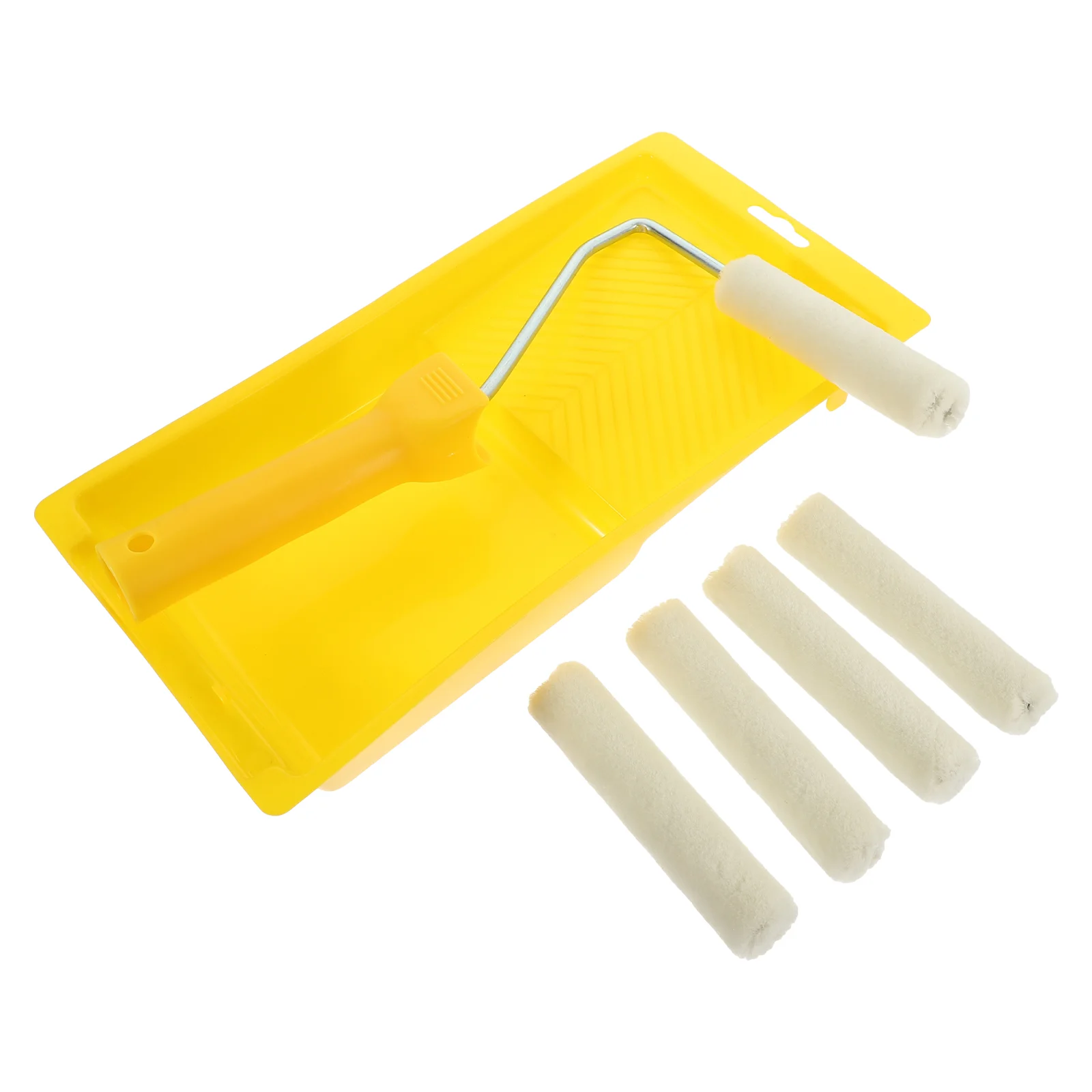 

Roller Paint Tool Set Corner 4 Inch Holder Scroll Wheel Supplies for House Painting Drywall Rollers Walls Ceiling Small