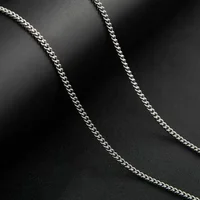 3mm Men's Cuban Chain Necklace Simple Stainless Steel Necklace Fashion Titanium Steel Jewelry Trend Accessories Party Gifts - Image 5
