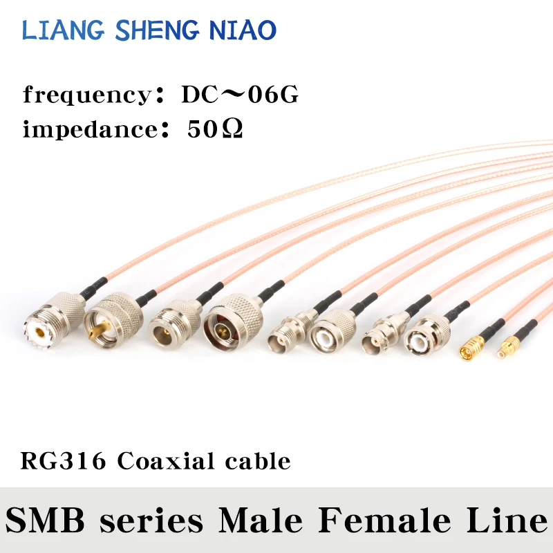 

RG316 coaxial Cable SMB Male Female Plug to UHF N BNC 50 Ohm RF Extension Cable Connector Adapter SMB series RF Jumper Pigtail