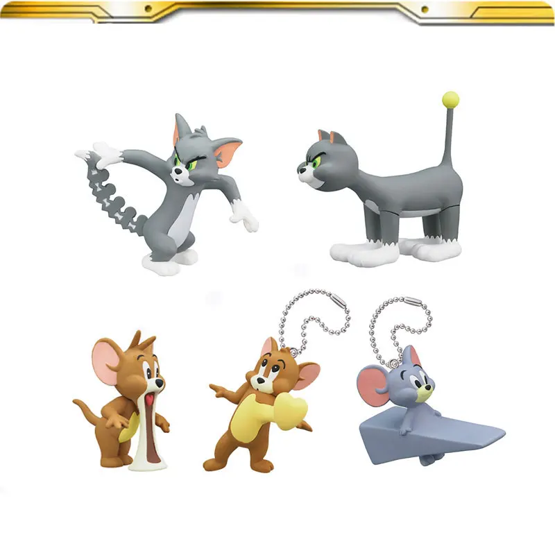 Tom Cat Toy Jerry Mouse Gashapon Anime Action Figures Funny Art Pendant Capsule Toy Kawaii Model Toy Gift